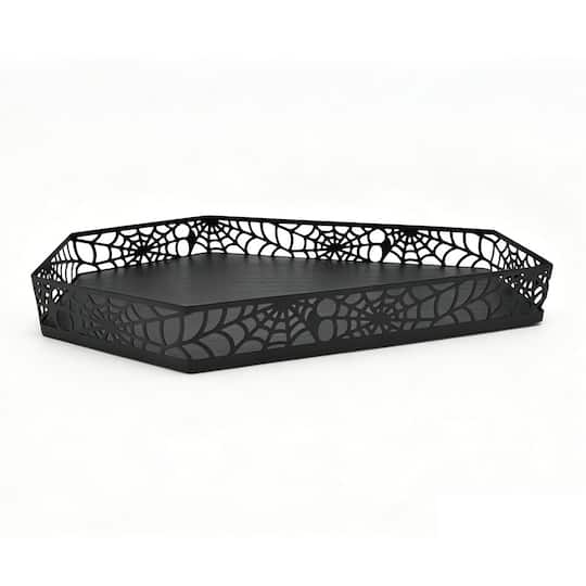 12" Black Spiderweb Coffin Tray by Ashland®